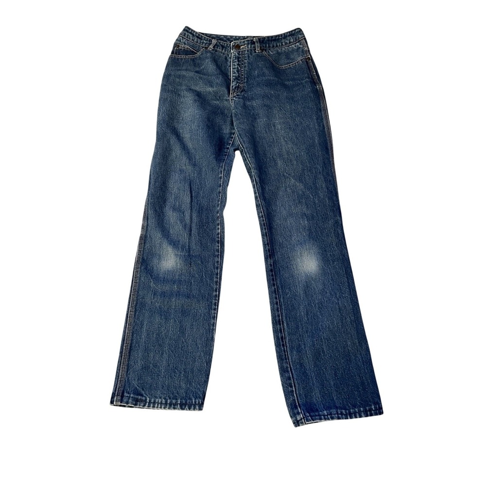 Vintage Calvin Klein High Waisted Straight Leg Jeans Medium Wash Blue Size 13
